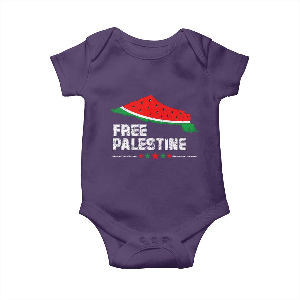 Free Palestine Baby Onesie Watermelon Map - Wonder Print Shop