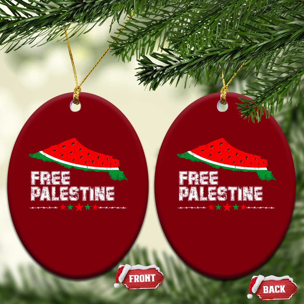 Free Palestine Ceramic Ornament Watermelon Map - Wonder Print Shop