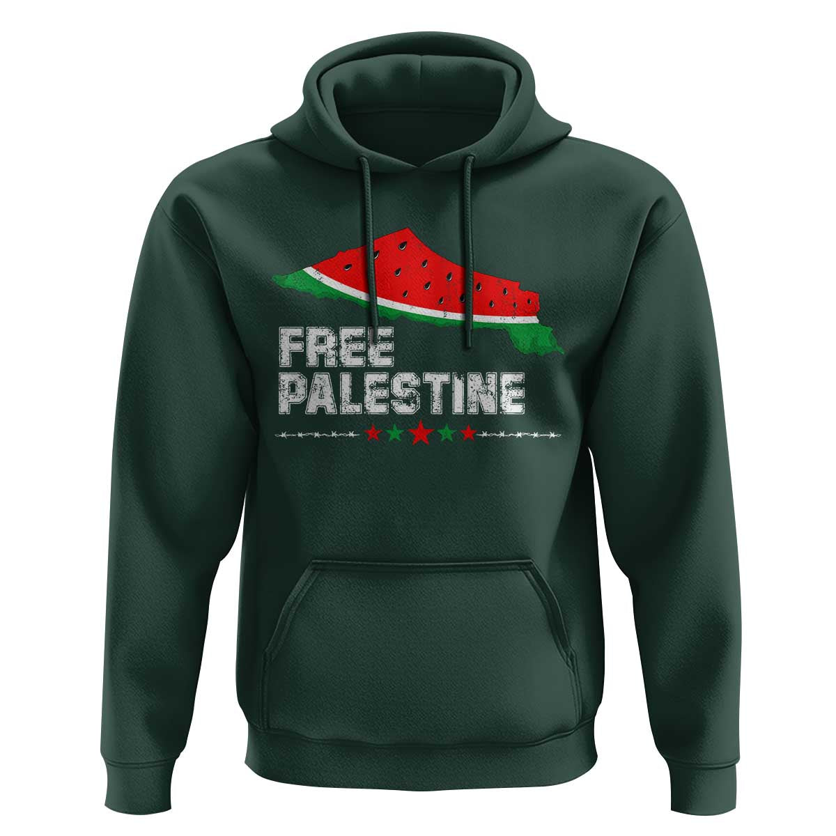 Free Palestine Hoodie Watermelon Map - Wonder Print Shop
