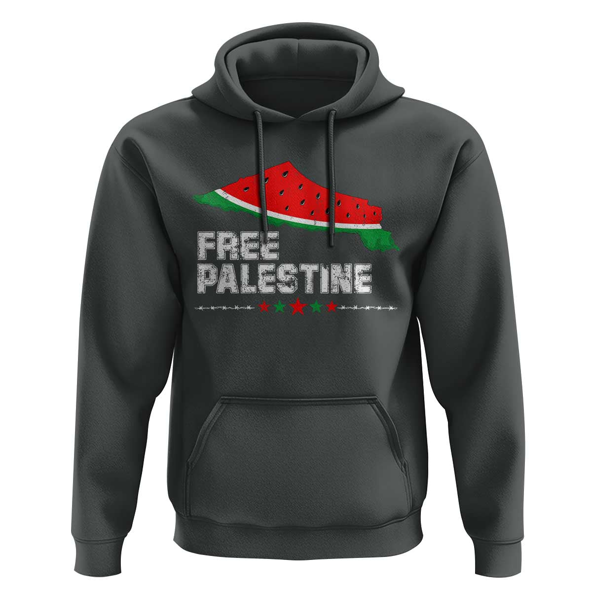 Free Palestine Hoodie Watermelon Map - Wonder Print Shop