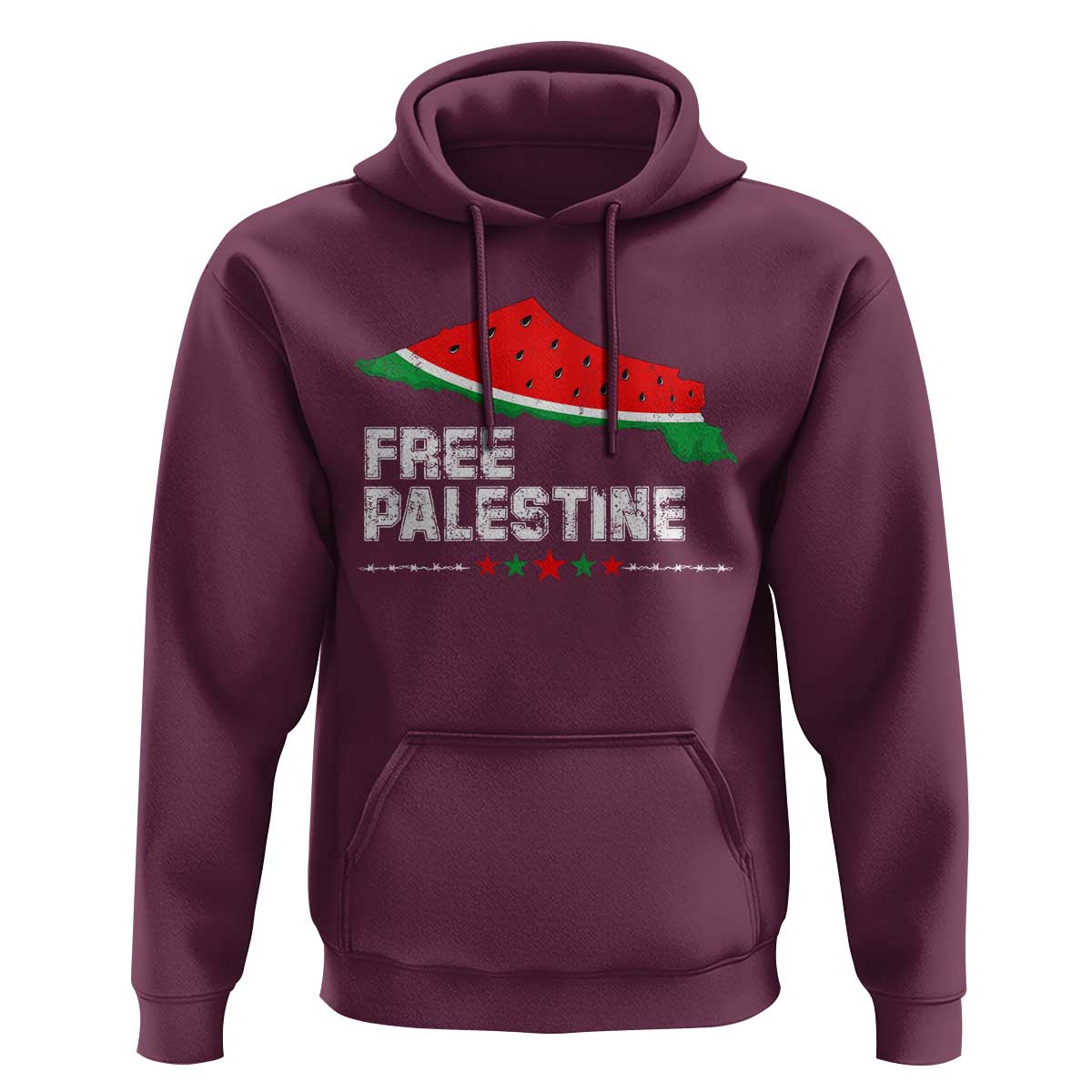Free Palestine Hoodie Watermelon Map - Wonder Print Shop