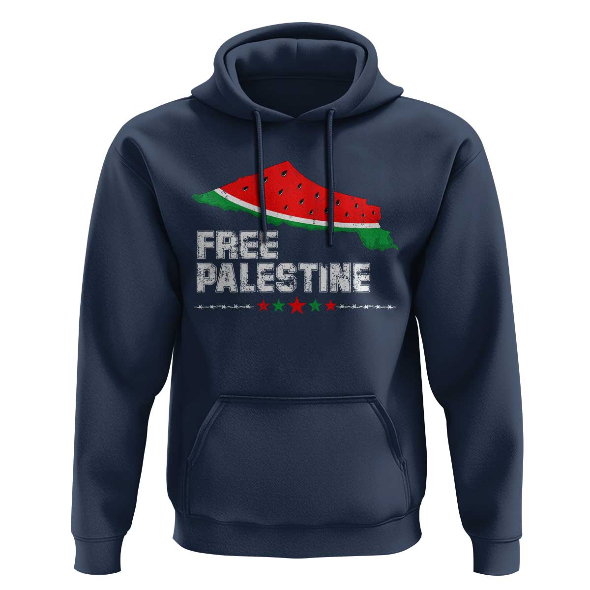 Free Palestine Hoodie Watermelon Map - Wonder Print Shop