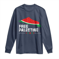 Free Palestine Long Sleeve Shirt Watermelon Map - Wonder Print Shop