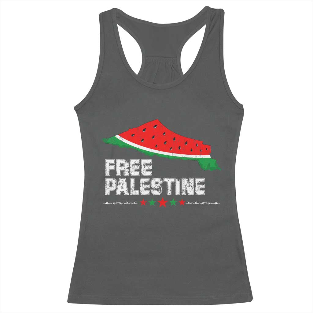 Free Palestine Racerback Tank Top Watermelon Map - Wonder Print Shop