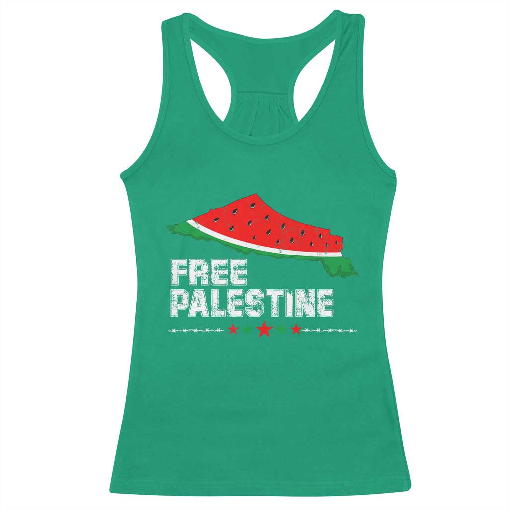 Free Palestine Racerback Tank Top Watermelon Map - Wonder Print Shop