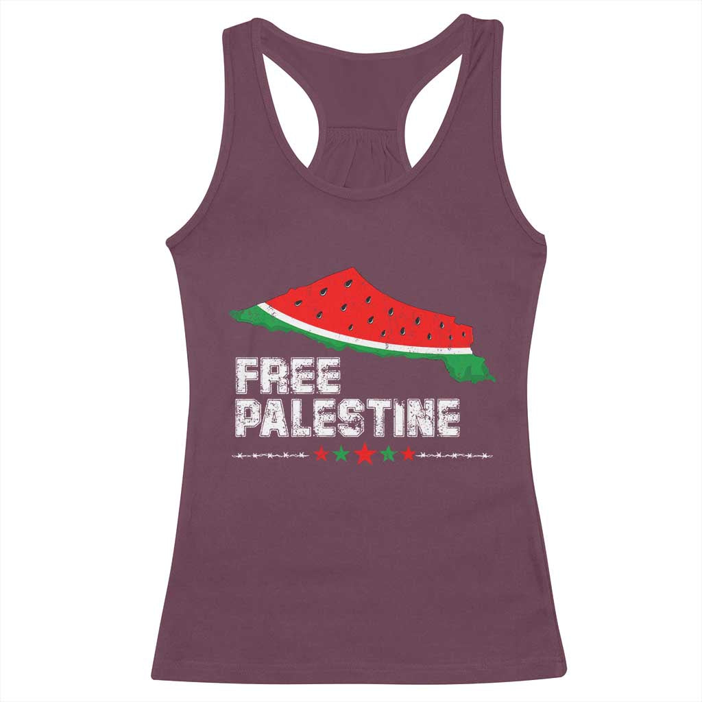 Free Palestine Racerback Tank Top Watermelon Map - Wonder Print Shop