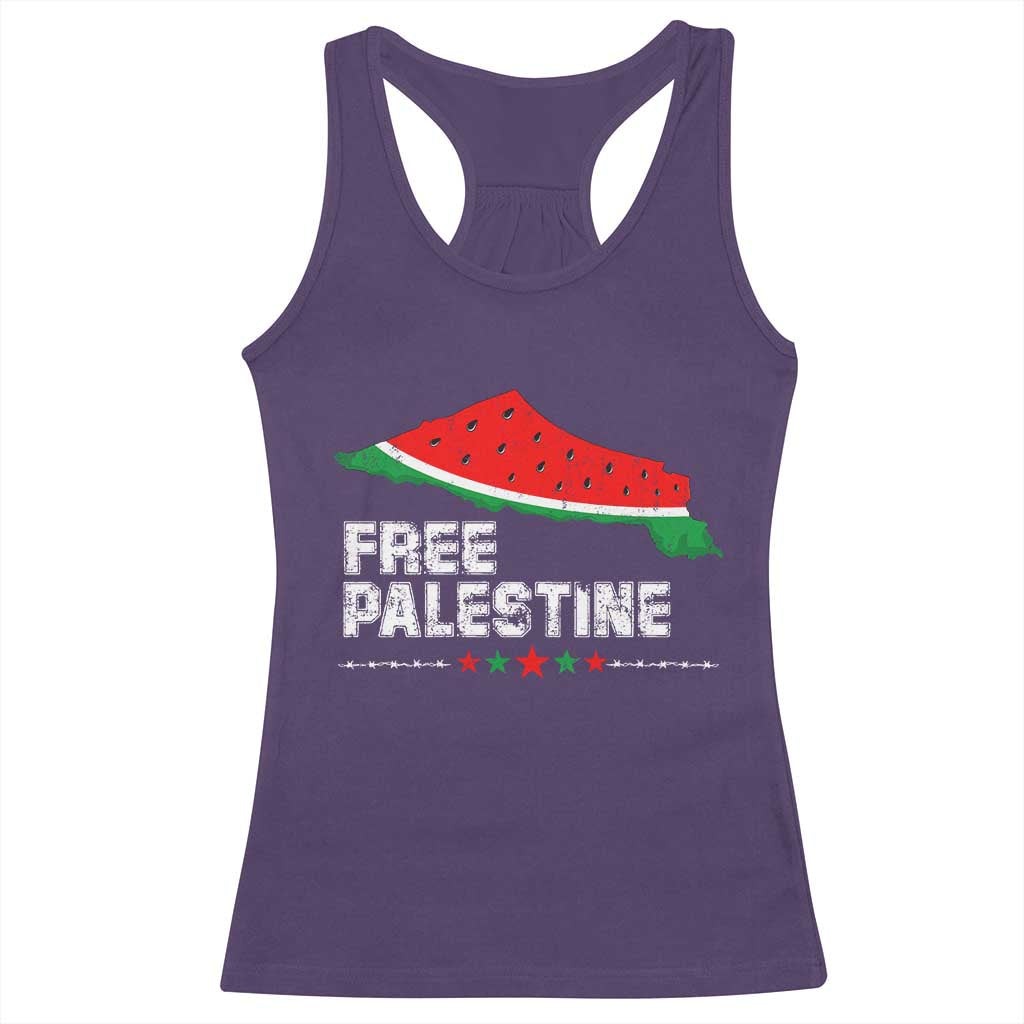 Free Palestine Racerback Tank Top Watermelon Map - Wonder Print Shop