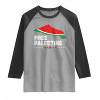 Free Palestine Raglan Shirt Watermelon Map - Wonder Print Shop