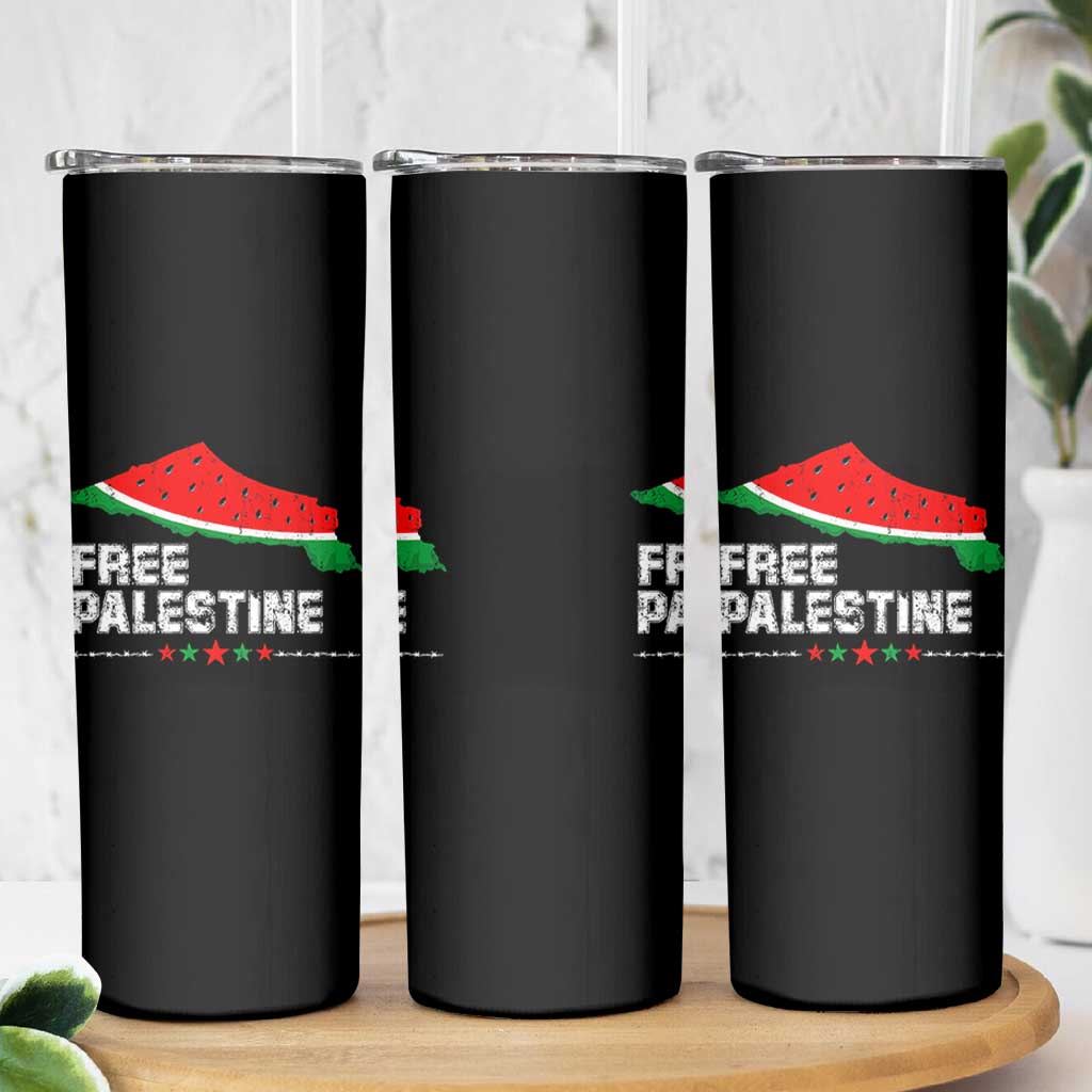 Free Palestine Skinny Tumbler Watermelon Map - Wonder Print Shop