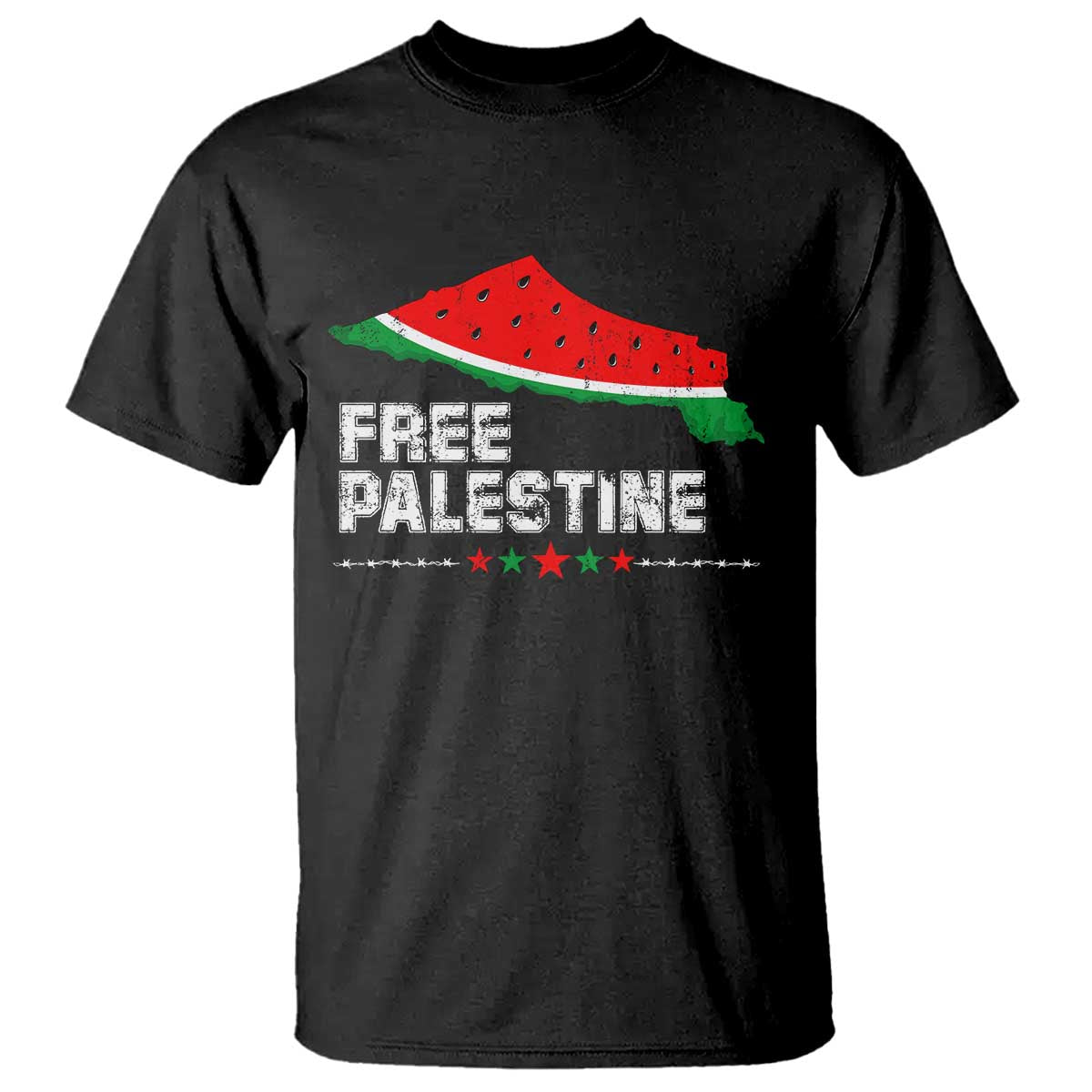 Free Palestine T Shirt Watermelon Map - Wonder Print Shop