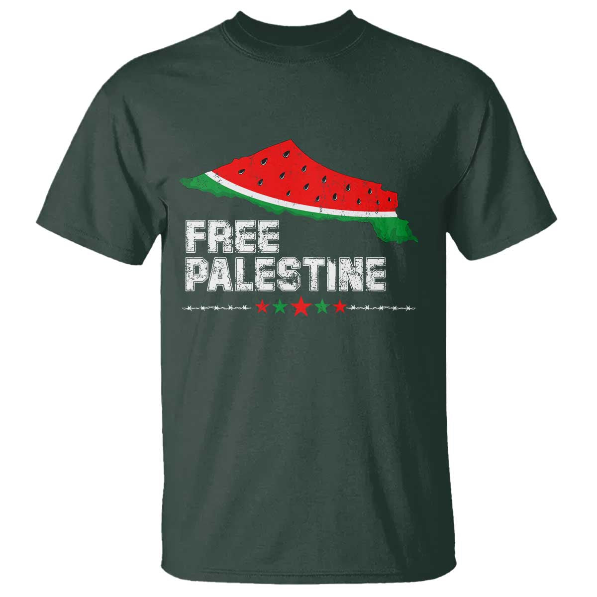 Free Palestine T Shirt Watermelon Map - Wonder Print Shop