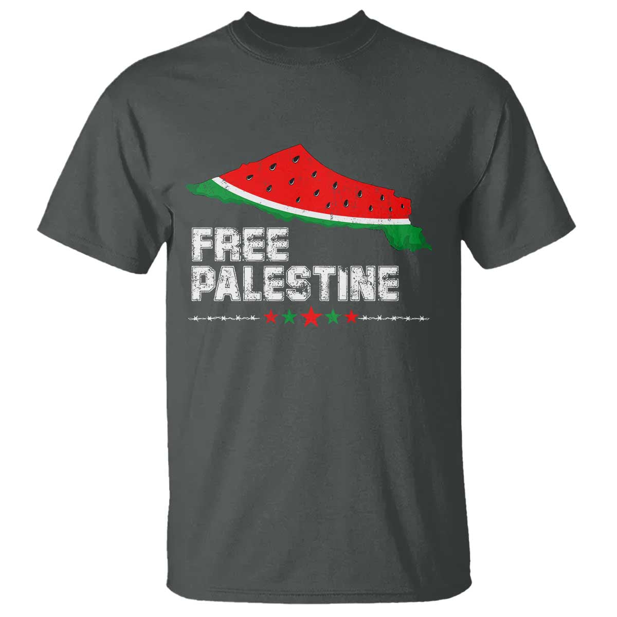 Free Palestine T Shirt Watermelon Map - Wonder Print Shop