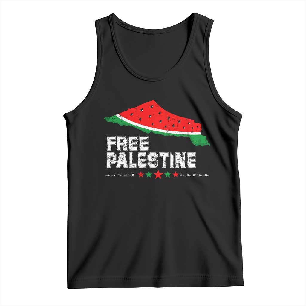 Free Palestine Tank Top Watermelon Map - Wonder Print Shop