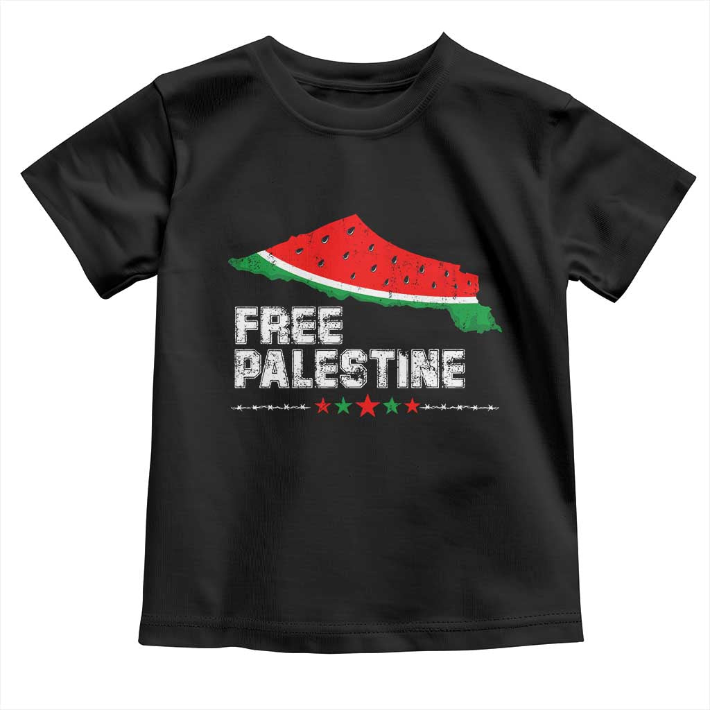 Free Palestine Toddler T Shirt Watermelon Map - Wonder Print Shop