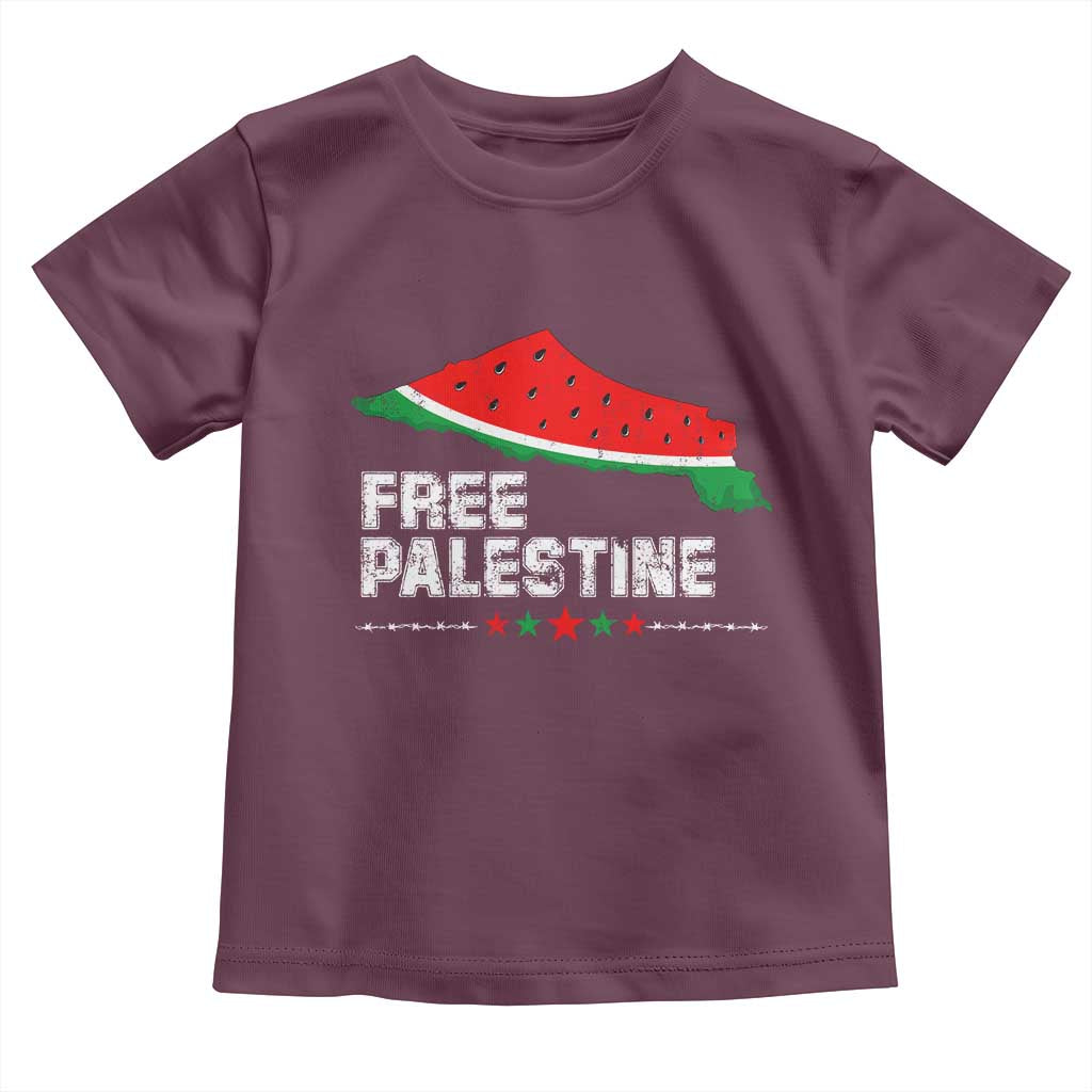Free Palestine Toddler T Shirt Watermelon Map - Wonder Print Shop