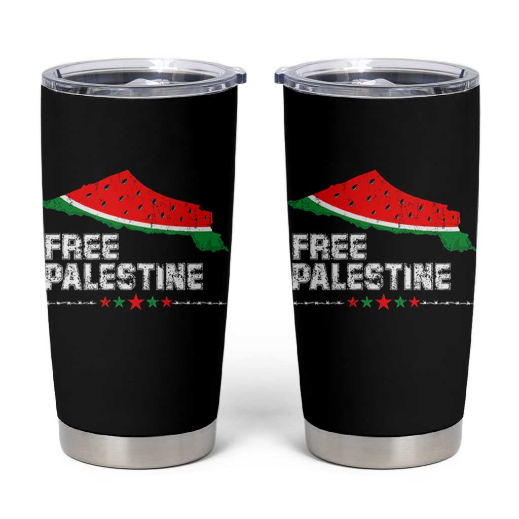 Free Palestine Tumbler Cup Watermelon Map - Wonder Print Shop