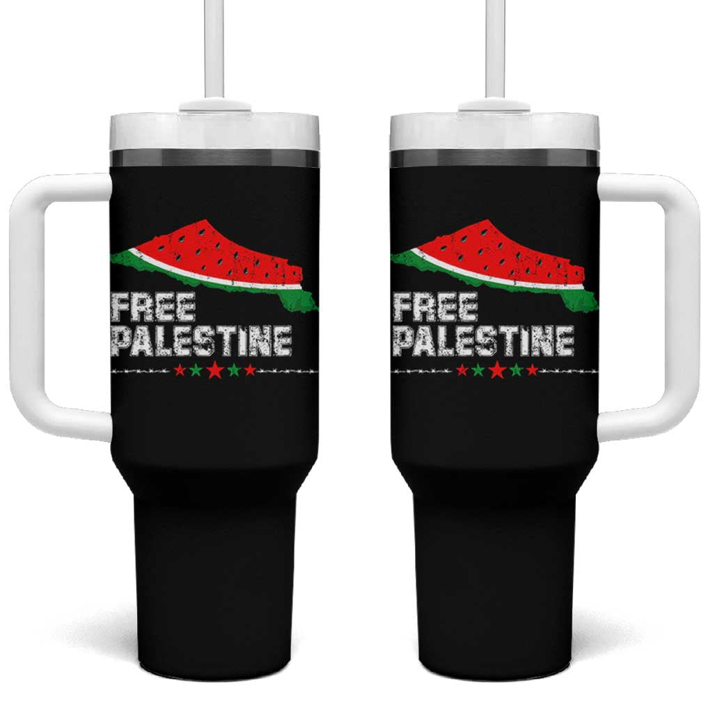 Free Palestine Tumbler With Handle Watermelon Map - Wonder Print Shop