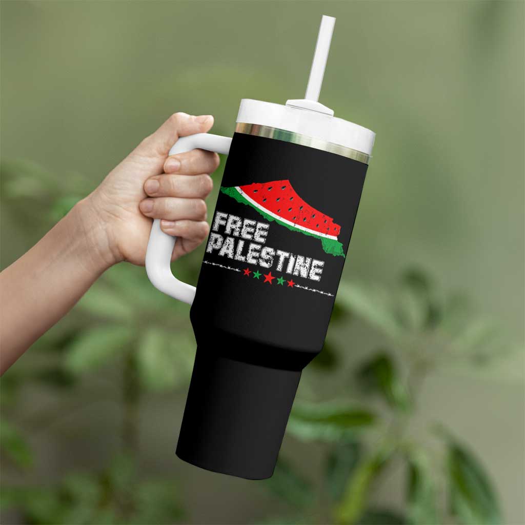 Free Palestine Tumbler With Handle Watermelon Map - Wonder Print Shop