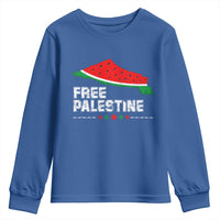 Free Palestine Youth Sweatshirt Watermelon Map - Wonder Print Shop