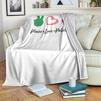 Peace Love Palestine Throw Blanket Gaza Palestinian Flag - Wonder Print Shop