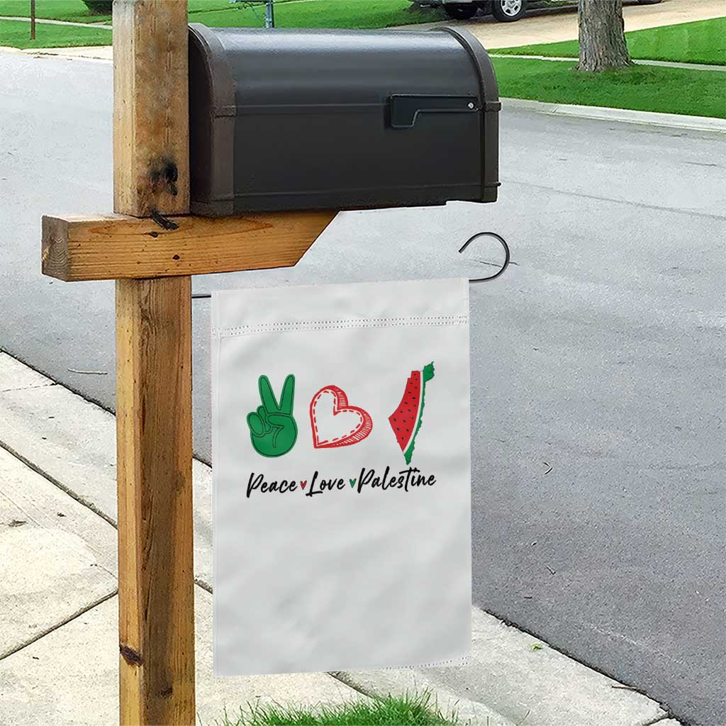 Peace Love Palestine Garden Flag Gaza Palestinian Flag - Wonder Print Shop