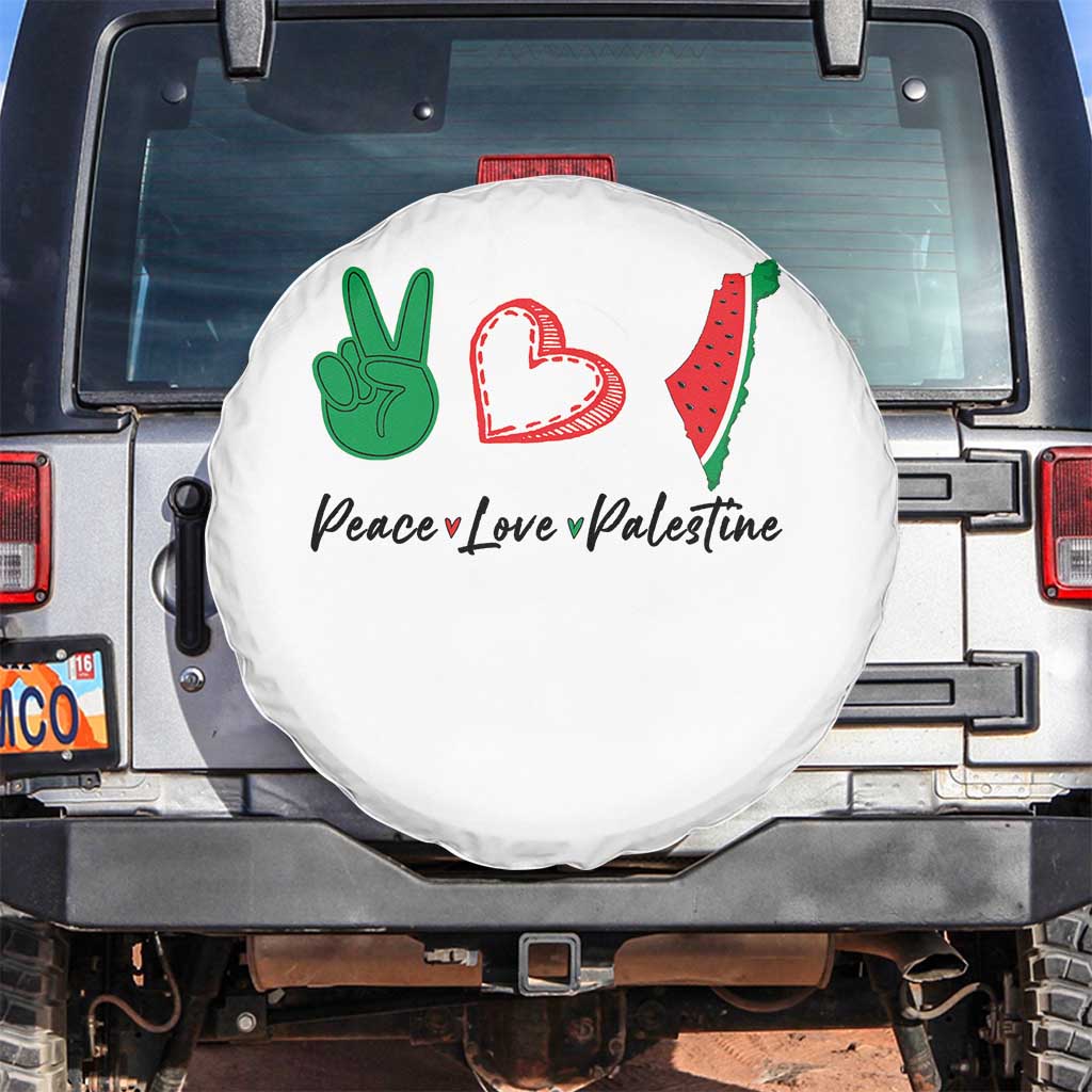 Peace Love Palestine Spare Tire Cover Gaza Palestinian Flag - Wonder Print Shop