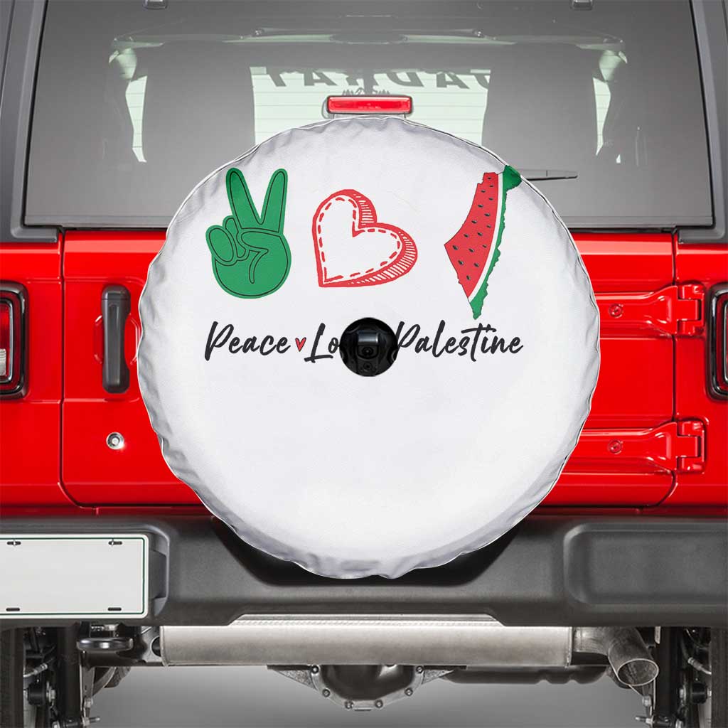 Peace Love Palestine Spare Tire Cover Gaza Palestinian Flag - Wonder Print Shop