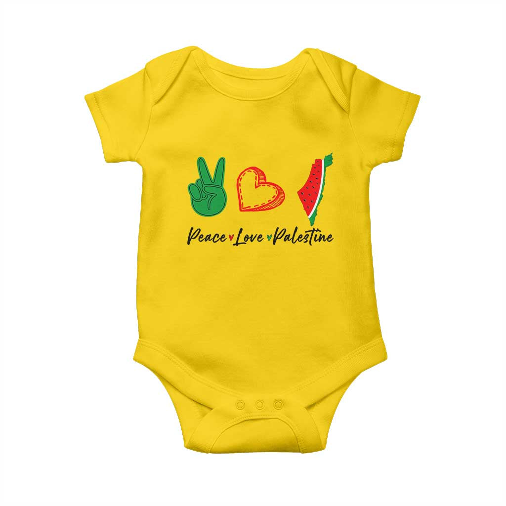 Peace Love Palestine Baby Onesie Gaza Palestinian Flag - Wonder Print Shop