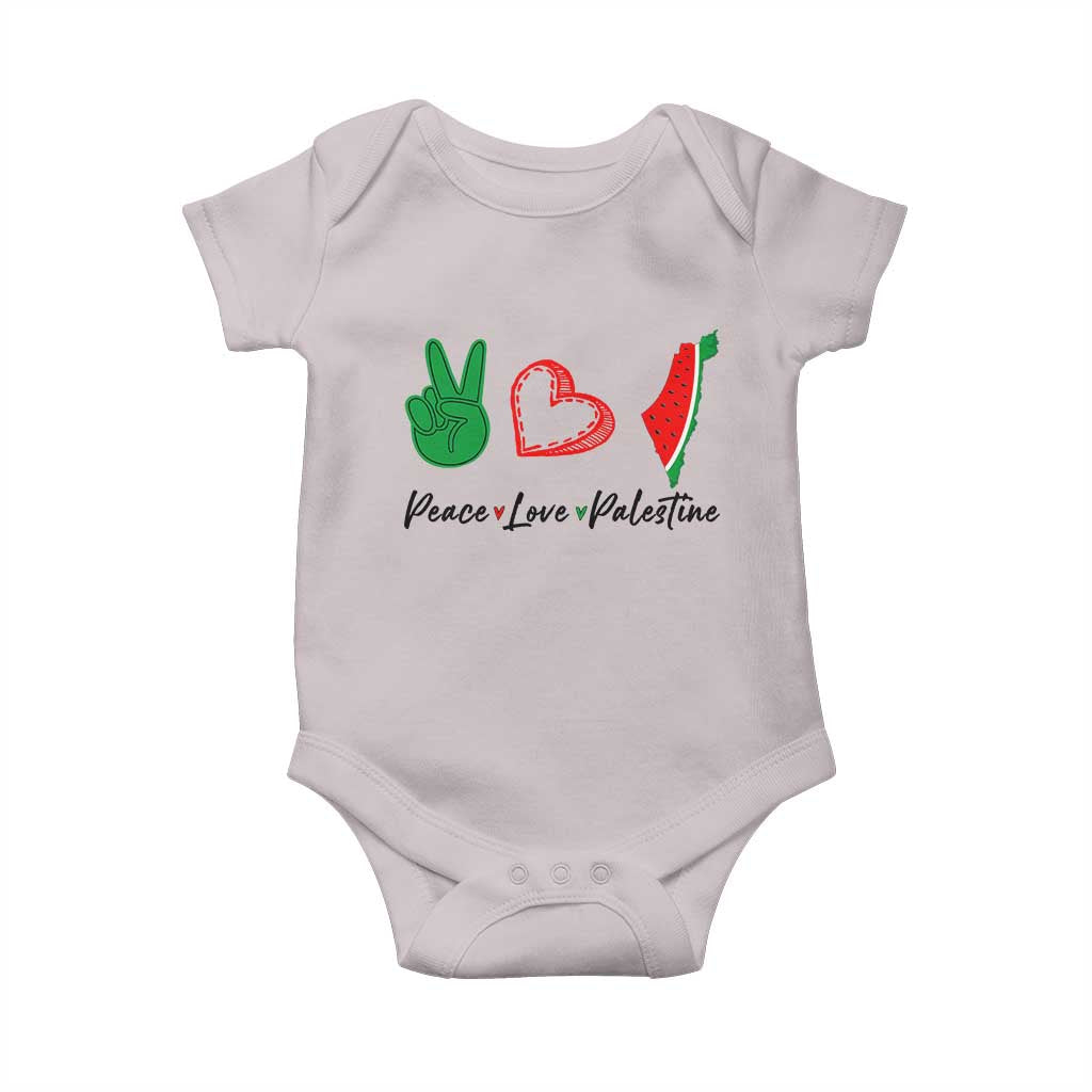 Peace Love Palestine Baby Onesie Gaza Palestinian Flag - Wonder Print Shop