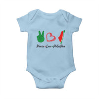 Peace Love Palestine Baby Onesie Gaza Palestinian Flag - Wonder Print Shop