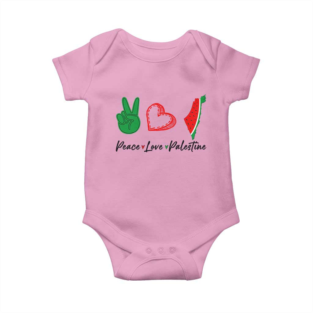 Peace Love Palestine Baby Onesie Gaza Palestinian Flag - Wonder Print Shop