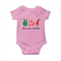Peace Love Palestine Baby Onesie Gaza Palestinian Flag - Wonder Print Shop