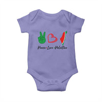 Peace Love Palestine Baby Onesie Gaza Palestinian Flag - Wonder Print Shop