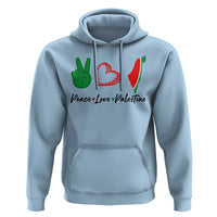 Peace Love Palestine Hoodie Gaza Palestinian Flag - Wonder Print Shop