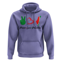 Peace Love Palestine Hoodie Gaza Palestinian Flag - Wonder Print Shop