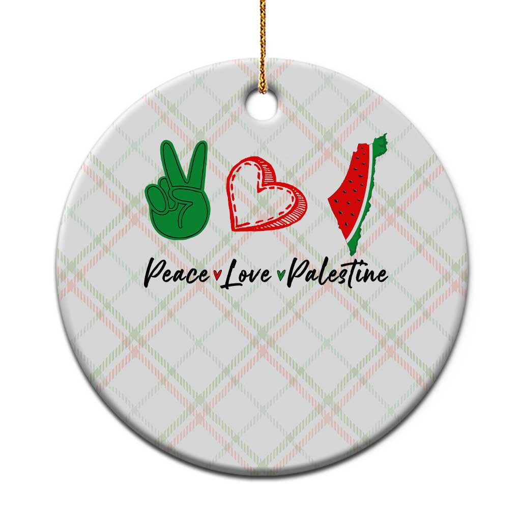 Peace Love Palestine Ceramic Ornament Gaza Palestinian Flag - Wonder Print Shop