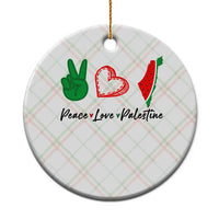 Peace Love Palestine Ceramic Ornament Gaza Palestinian Flag - Wonder Print Shop