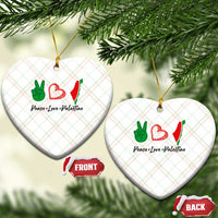 Peace Love Palestine Ceramic Ornament Gaza Palestinian Flag - Wonder Print Shop
