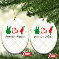 Peace Love Palestine Ceramic Ornament Gaza Palestinian Flag - Wonder Print Shop