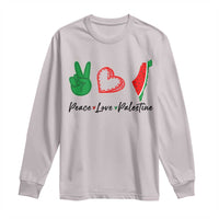 Peace Love Palestine Long Sleeve Shirt Gaza Palestinian Flag - Wonder Print Shop