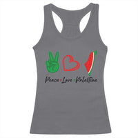 Peace Love Palestine Racerback Tank Top Gaza Palestinian Flag - Wonder Print Shop