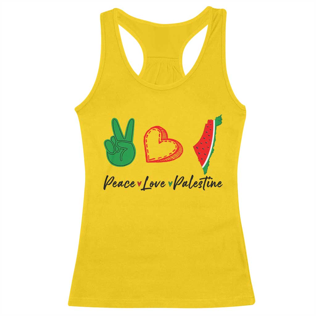 Peace Love Palestine Racerback Tank Top Gaza Palestinian Flag - Wonder Print Shop