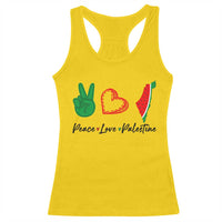 Peace Love Palestine Racerback Tank Top Gaza Palestinian Flag - Wonder Print Shop