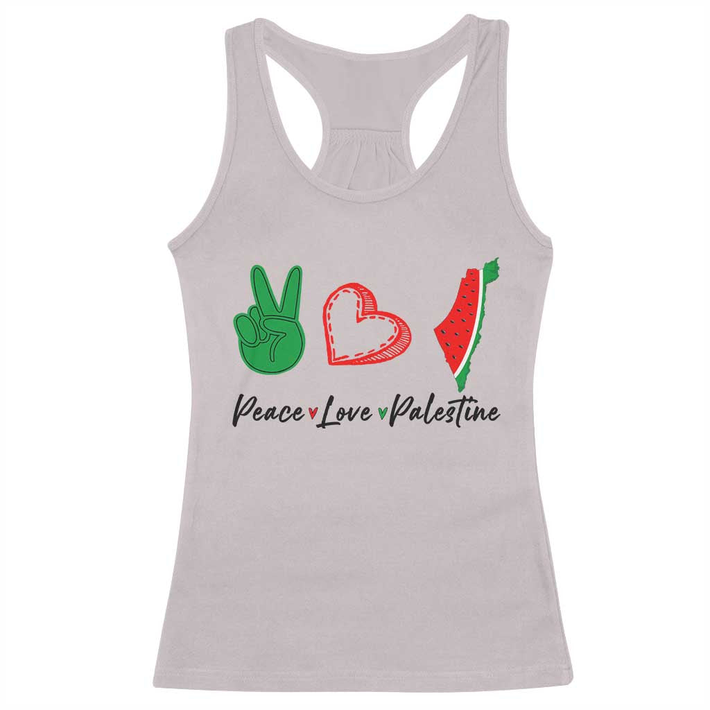 Peace Love Palestine Racerback Tank Top Gaza Palestinian Flag - Wonder Print Shop