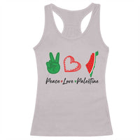 Peace Love Palestine Racerback Tank Top Gaza Palestinian Flag - Wonder Print Shop