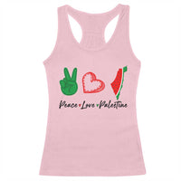 Peace Love Palestine Racerback Tank Top Gaza Palestinian Flag - Wonder Print Shop