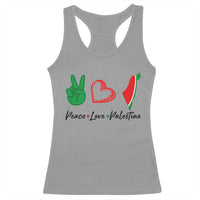 Peace Love Palestine Racerback Tank Top Gaza Palestinian Flag - Wonder Print Shop