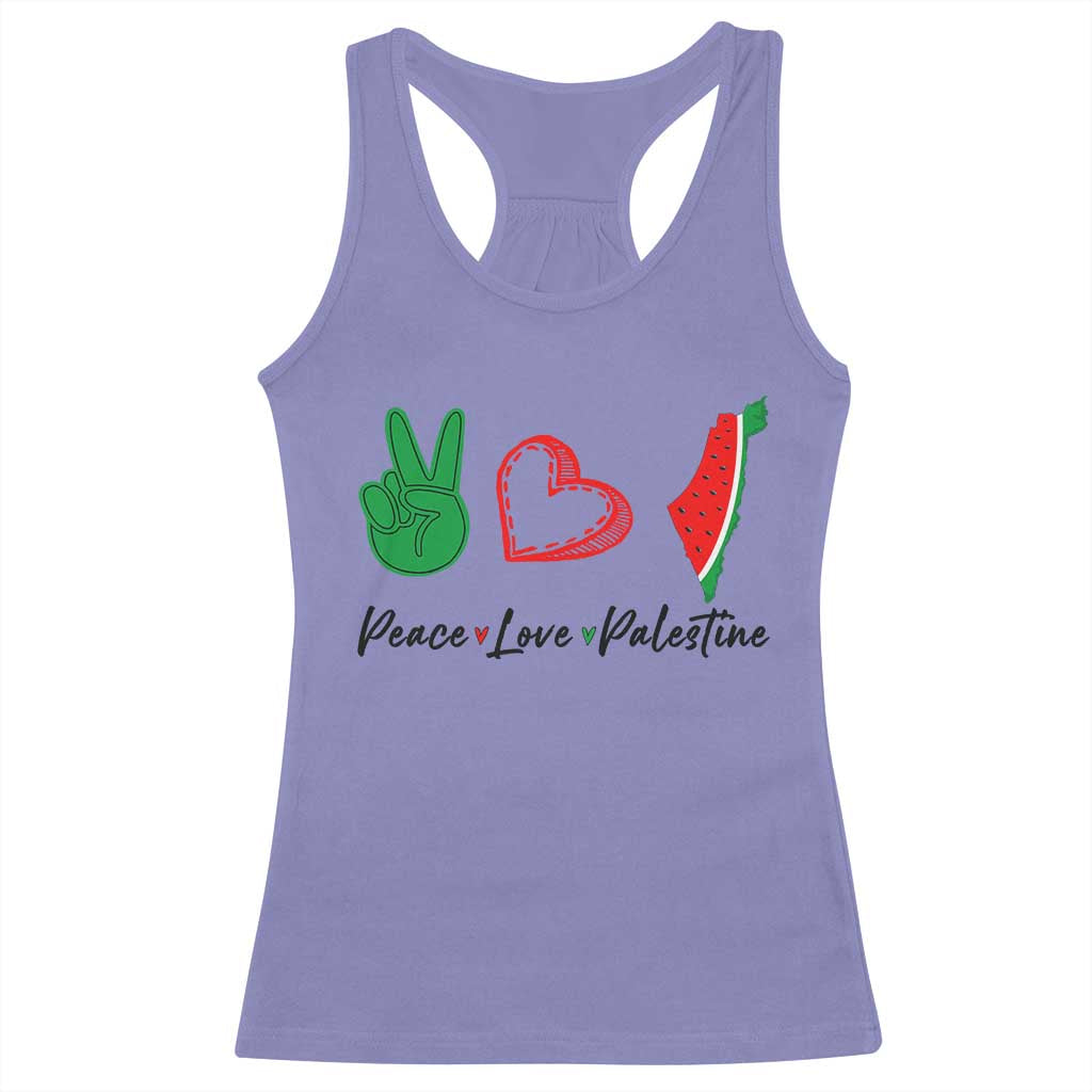 Peace Love Palestine Racerback Tank Top Gaza Palestinian Flag - Wonder Print Shop