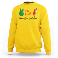 Peace Love Palestine Sweatshirt Gaza Palestinian Flag - Wonder Print Shop