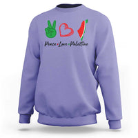 Peace Love Palestine Sweatshirt Gaza Palestinian Flag - Wonder Print Shop